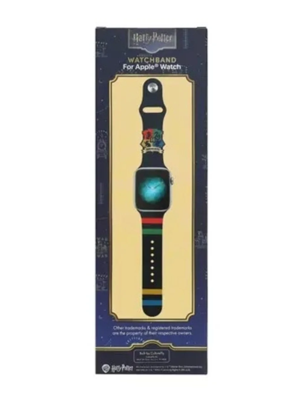 Warner Bros. Harry PotteBlack Silicone Apple Watch Band with House Crest Accents
